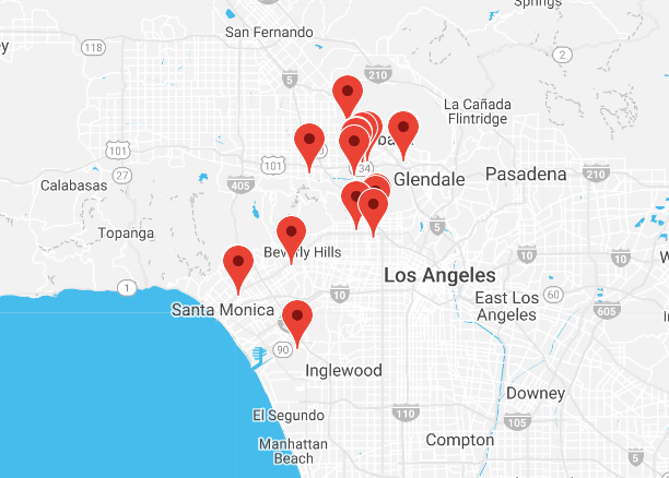 Interactive map showing job locations across the country